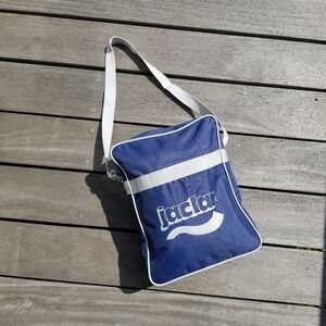 Vintage Jaclar Carry On Bag Tote Navy Blue Strap Handle Athletic Sport 13x10.5x4